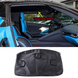 Hardtop Removable Roof Panel Storage Bag Compatible with Corvette C8 Coupe Stingray 2020 2021 2022 2023 2024 2025 (Manual Sunroof) Black Leather Interior Organizer Accessories