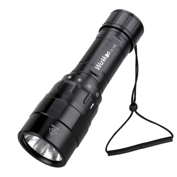 Wurkkos DL10R Diving Light, LED Flashlight, Waterproof, 4,500 Lumens, Super