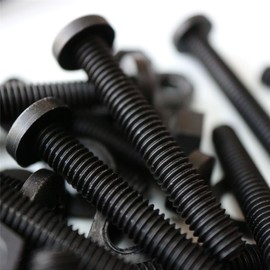 20 x Black Pan Head Screws Polypropylene (PP) Plastic Nuts and Bolts, Washers, M6 x 40mm, 15/64 x 1-37/64