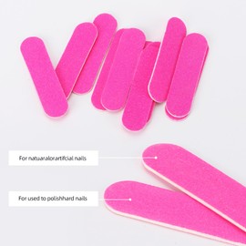 100 Pcs Double Sided Mini Nail Files,180/240 Grit Portable Emery Board Nail Buffer Set for Home, Travel & Salon Use