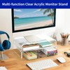 OPNICE Acrylic Clear Desk Organizers and Accessories, 2-Tier Computer Monitor