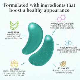 BLOOMORA Under Eye Gel Patches - Aloe Vera Under Eye Patches for Puffy Eyes & Dark Circles - Hyaluronic Acid + Collagen Gel Pads for Reducing Appearance of Puffiness & Hydration - 30 Pairs