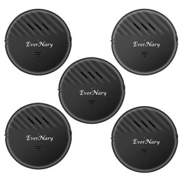 EverNary Window Vibration Alarm, 5 Pack-125dB Loud Ultra Slim Anti-Theft Alarm for Door and Window Glass Adjustable Sensitivity Sensor Alert (5, Black)