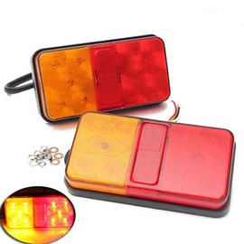 Riloer Rear Tail Lights - 2PCS 12V Waterproof Stop Brake Lights - Indicator Lamps for Caravan Truck Trailer Tipper Lorry with 10 LEDs