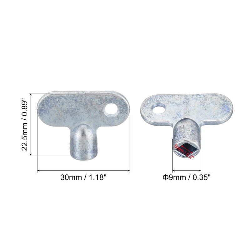 PATIKIL Radiator Valve Keys, 6 Pack Zinc Alloy Square Socket