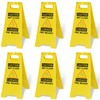 OrangeStar 6-Pack Caution Wet Floor Sign, 23.2” Double-Sided Bilingual Warning