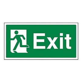 V Safety Final Exit Man Left Sign - 300mm x 150mm - 1mm Rigid Plastic