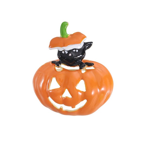 Lovely Cute Pumpkin Brooch Pin for Women Girls Unisex Gold