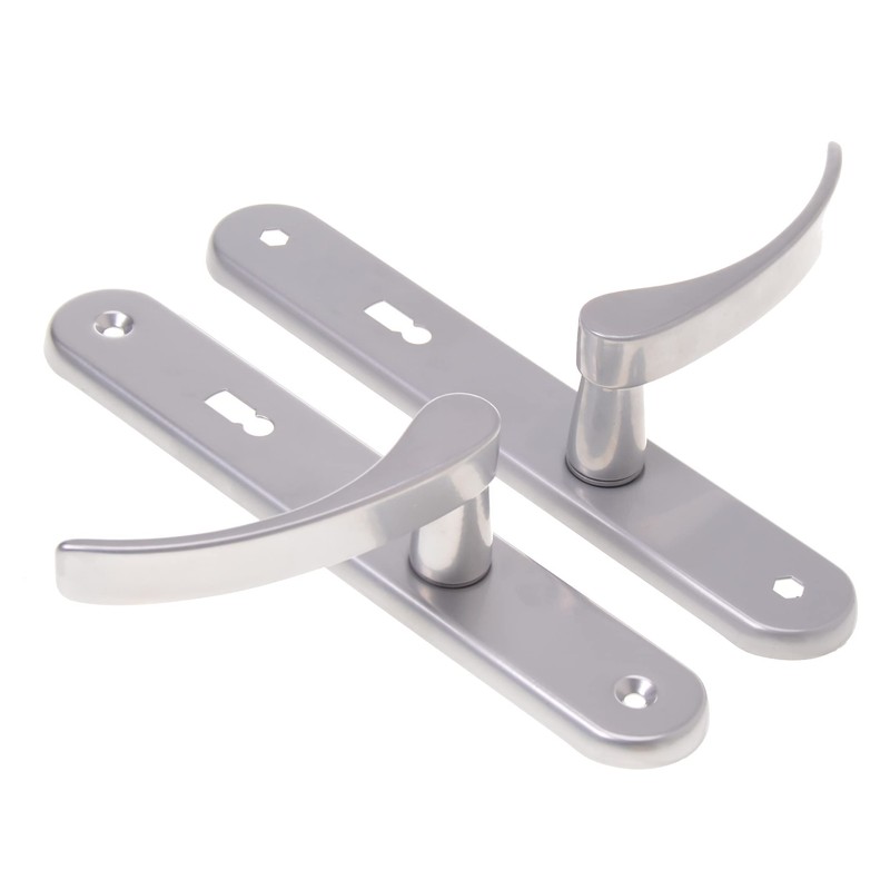 Aqbau® Door Handle Set Long Plate Silver Door Handle Door