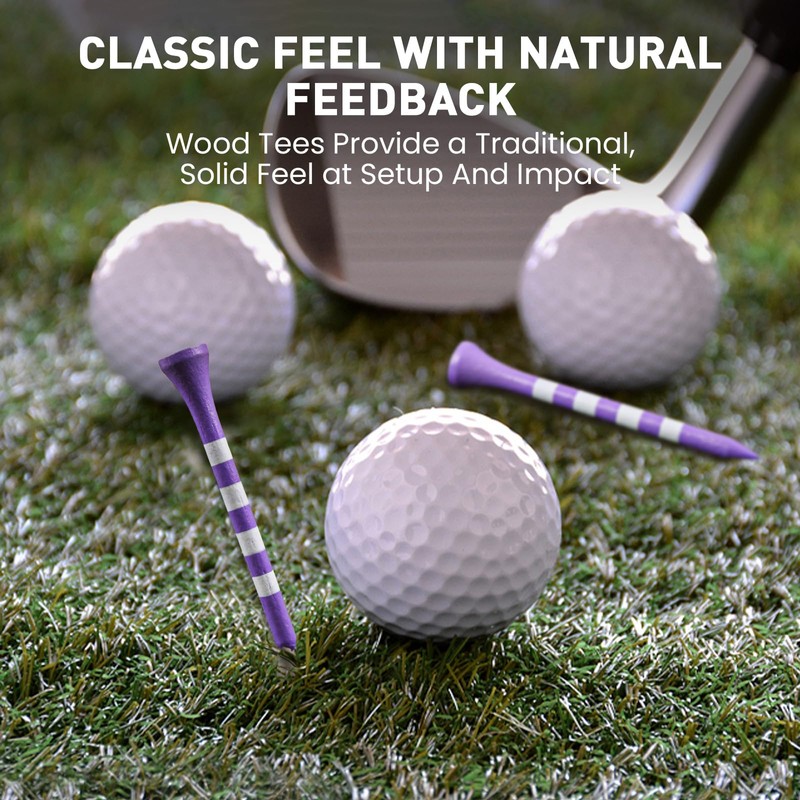 FINGER TEN Golf Tees Wood 3 1/4 2 3/4 Inch