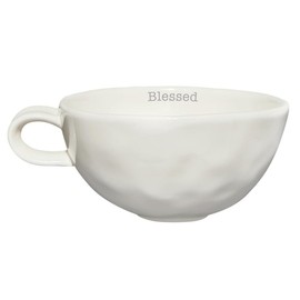 Faithworks Christian Gifts-Set of 2 Hand Thrown Inspirational Coffee Tea or Soup Mugs, 10-Ounce, Blessed & Choose Joy