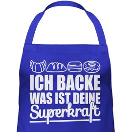 Shirtracer - Apron Gift - Kitchen - Ich backe was ist deine Superkraft, 1 Royal Blue