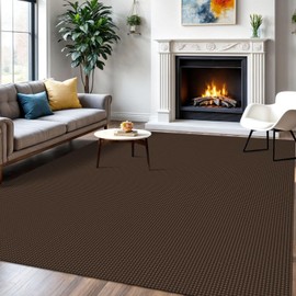 IOHOUZE Washable Area Rug 6x9 Non Slip Rubber Backed Rugs for Living Room, Dining Room Rugs Bedroom Rug, Woven Indoor Floor Carpet for Living Room Nursery, Brown