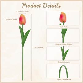 DBCMEW Artificial Tulips, 18pcs Multicolor Fake Tulips Real Touch Artificial Flowers for Wedding/DIY Craft/Home/Birthday Party/Office/Hotel Decoration（NO VASE）