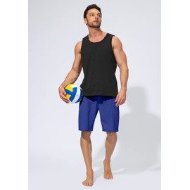 Men's Swim Trunks Quick Dry Board Shorts with Zipper Pockets Beach Shorts Bathing Suits for Men - No Mesh Liner(Blue,M)