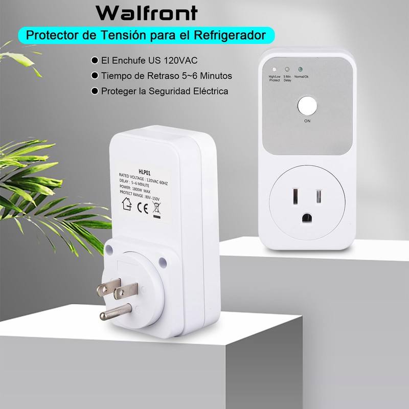 Walfront - Protector de Voltaje Eléctrico para Refrigerador Enchufe de