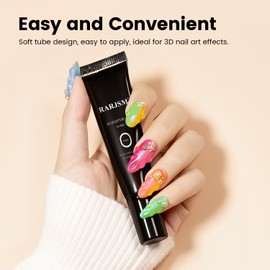 RARJSM 3D Sculpting Gel for Nail Art Designs DIY Nail Charms Rhinestone Glue 3D Nail Craving Gel Polish Clear Painting Drawing Sculpture Gel UV LED Curing Requires Nail Decoration Manicure Design