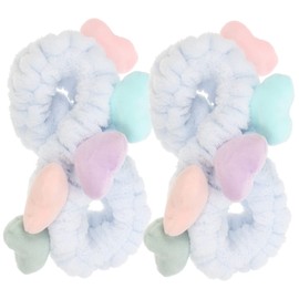 WOONEKY 2pcs Heart Headbands Spa Hairband for Women Stretchy Face Washing Makeup Accessories for Yoga Bathing and Daily Use Cute Heart Design