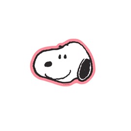 Snoopy [Big Sticker] Outdoor Sticker/Face Peanuts