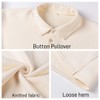 HOLCADA Men's Lapel Sweaters For Men Long Sleeve Knitted Button