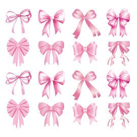 32PCS Pink Party Decorations for Girls Birthday – Pink Bows Hanging Swirls, Happy Birthday Banner – Pink Birthday Decorations for Girls, Baby Shower, Pink Backdrop, Table Decor, Banner