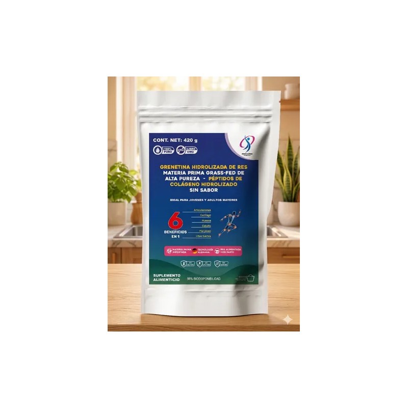 Grenetina Hidrolizada De Res Grass Fed 420g Alta Pureza