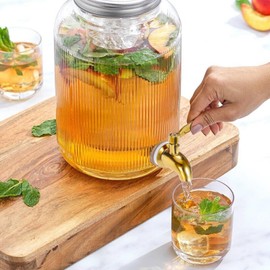 BTSKY Stainless Steel Beverage Dispenser Replacement Spigot Fits 16mm（5/8 inch）Opening - No Lead Dispenser Replacement Faucet, Polished Finish, Gold