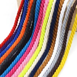 Color Cotton Rope, Diameter: 0.3 inches (8 mm), 0.4 inches (10 mm), 0.5 inches (12 mm), 0.8 inches (20 mm), 3.9 inches (10 mm), 3.9 ft (10 m), Soft, Thick, Natural Cotton Rope, For Crafts, Handmade, Interior Decoration, DIY (Navy, 0.3 inches (8 mm), 3.9 