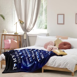 Daughter Gifts from Dad Blanket 150x130CM, to My Daughter Birthday Gifts, Best Gifts for Grown Daughter, Bonus Daughter, Stepdaughter, Daughter-in-law, Birthday Gift from Dad, Daughter Gift Throw