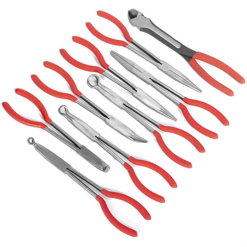 XtremepowerUS 9pc 11" inch Long Reach Plier Mechanics Electricians Craft