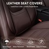 TIEHESYT Mature Brown Car Seat Covers, Breathable Faux Leather, Universal