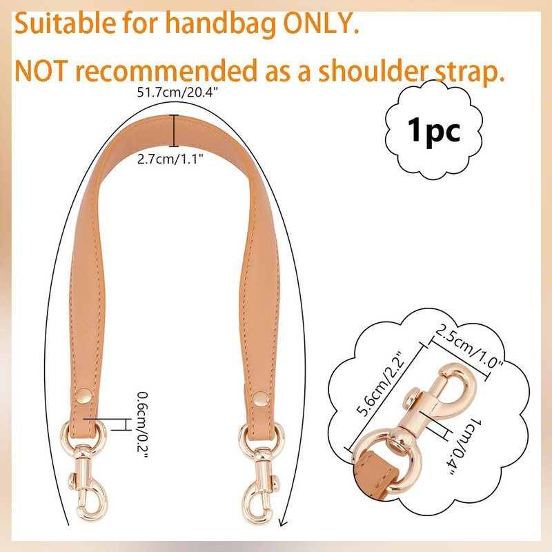 PH PandaHall 20.3 Inch Browner Leather Bag Strap Short Purse