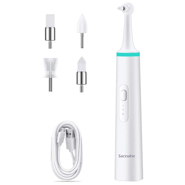 Sacnahe - Pulidor eléctrico de dientes, 4 en 1, kit profesional de limpieza de dientes con 3 modos ajustables, removedor eléctrico de cálculo dental para personas