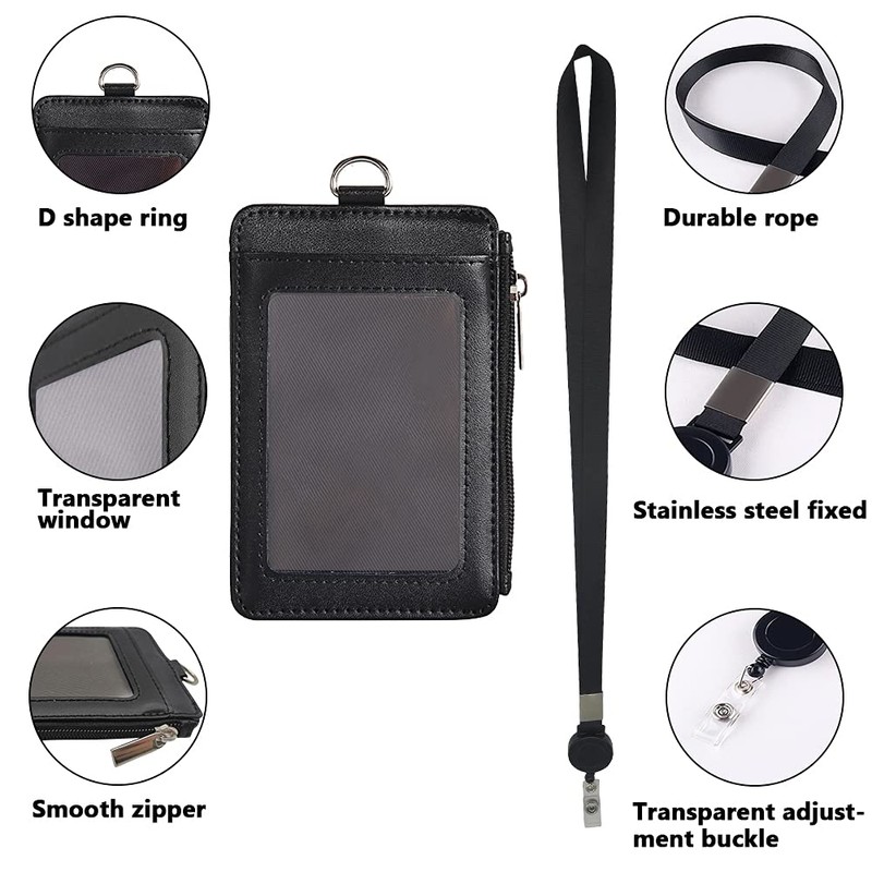 SwirlColor Bus Pass Badge Holders Artificial Leather ID Credit Card