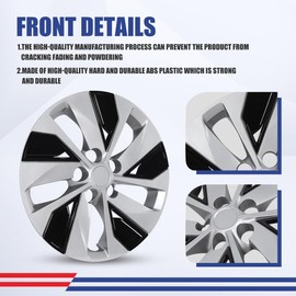 Winjet Hubcaps 16 Inch Set of 4 Wheel Covers for Nissan Altima 2019-2025 [2019 2020 2021 2022 2023 2024 2025 Nissan Altima] Wheel Rim Covers, Heavy Duty PP Material (Silver Lacquer & Black Lacquer)