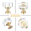 Guank 24-Pack 1-1/4-Inch White Cabinet Glass Crystal knobs Brass Drawer