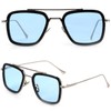 Retro Vintage Sunglasses Tony Stark Glasses Square Metal Frame for
