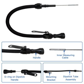 New DEARCOOL for LS Truck Engine Flexible Oil Dipstick Aluminum Stainless 4.8 5.3 6.0 - Black
