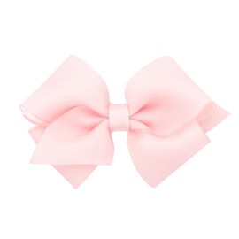 Wee Ones Girls' Grosgrain Hair Bows with Organza Overlay on a WeeStay Clip, Extra Small, Light Pink
