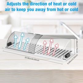 CH24globall Upgrade Clear Adjustable Air Vent Deflector for Vents, Magnetic Heat and Air Deflecot with Strong Magnet, Easy Adjust Between 10" to 14", Vent Cover for Floor, Ceiling (Clear-2Pack)