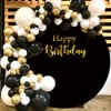 OERJU 7.5x7.5ft Happy Birthday Round Backdrop Cover Polyester Black Background
