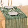 MLMC 8 Pack Sage Green Cheesecloth Table Runner 10ft Wrinkled