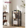 VASAGLE 3-Tier Tall Bookshelf, Narrow Bookcase with Steel Frame, Skinny