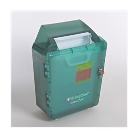 BD Medical Systems 305099 Recykleen Sharps Wall Cabinet, 15" x 7" x 19" Size, 2/3 gal Capacity, Green