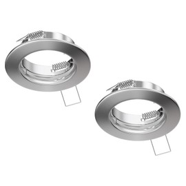 ledscom.de Fere Ceiling Mounting Frame Round Matte Stainless Steel Set of 2
