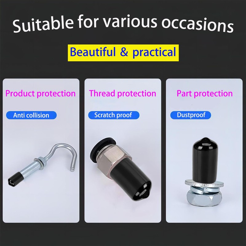 Qrity Pack of 20 Rubber End Caps, Thread Protection Cap,