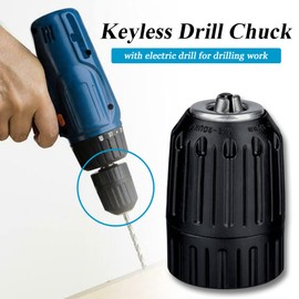 Bestgle 2-13mm Keyless Drill Chuck Adapter, 1/2-20UNF Thread Mount Quick Change Drill Chuck Conversion Tool Accessory Cordless Hand Drill Chuck for Impact Driver Electric Drill