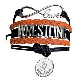 Sportybella Wrestling Charm Infinity Bracelet, Jewelry Gift for Wrestlers, Teams, Moms, Coaches