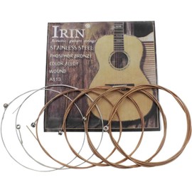 Pack de 6 piezas de cuerdas para guitarra acústica de práctica profesional de 6 cuerdas, cuerdas de guitarra folk de acero con envoltura, juego de cuerdas de guitarra de acero