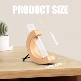 HQRNYP 2PCS Car Air Vent Flower Vase Clip, Car Propagation Vase Vent Clip, Retro C Shaped Wooden Stand Plant Holder, Universal Auto Decor Accessories Wooden Glass Tube Clips for Women (Beech Wood)